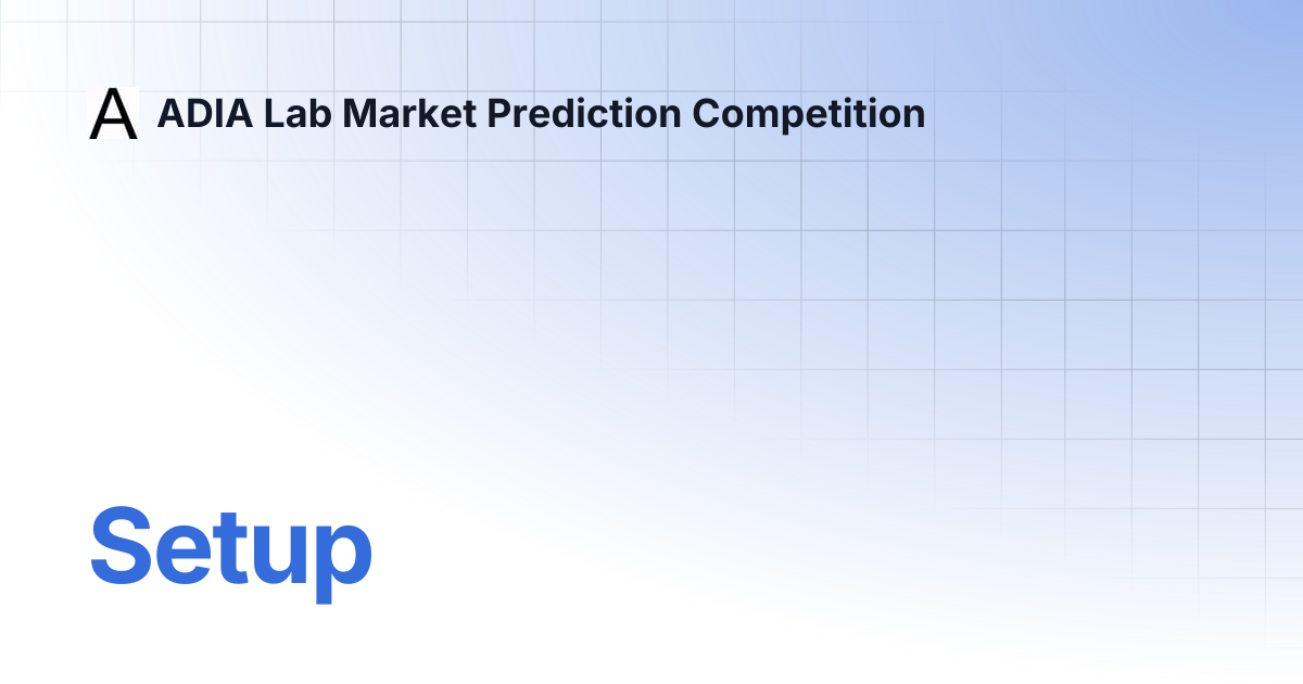 Setup adia lab market prediction competition